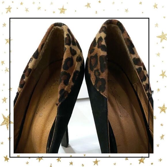 Shoedazzle Black Cheetah Platform Heels 8.5 - Picture 3 of 7